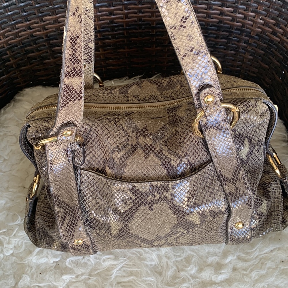 Michael Kors Python Snakeskin Logo Side Cinched S… - image 8